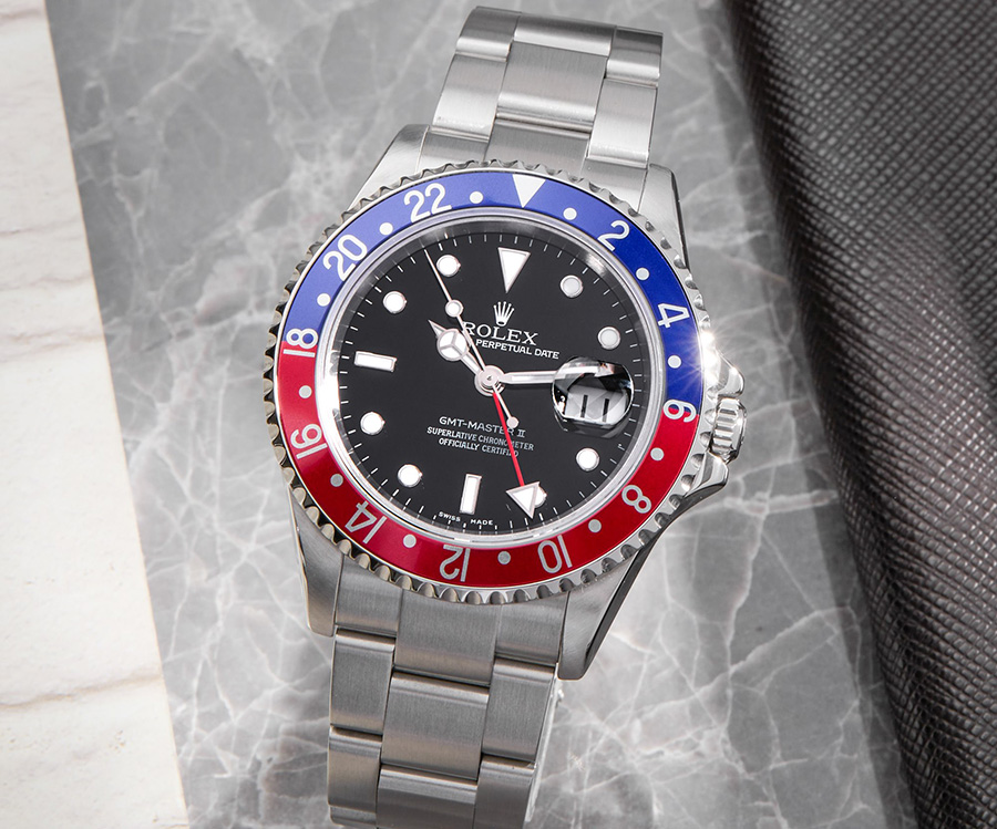 dong ho nam rolex gmt master pepsi stainless steel 16710 chinh hang