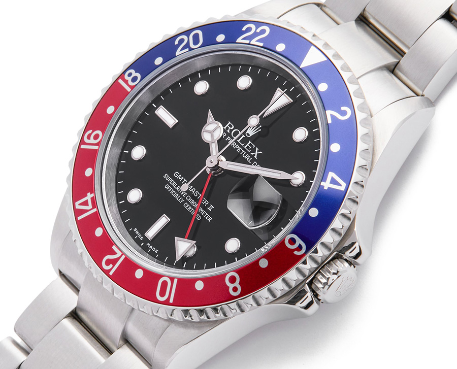 dong ho nam rolex gmt master pepsi stainless steel 16710 mat hien thi