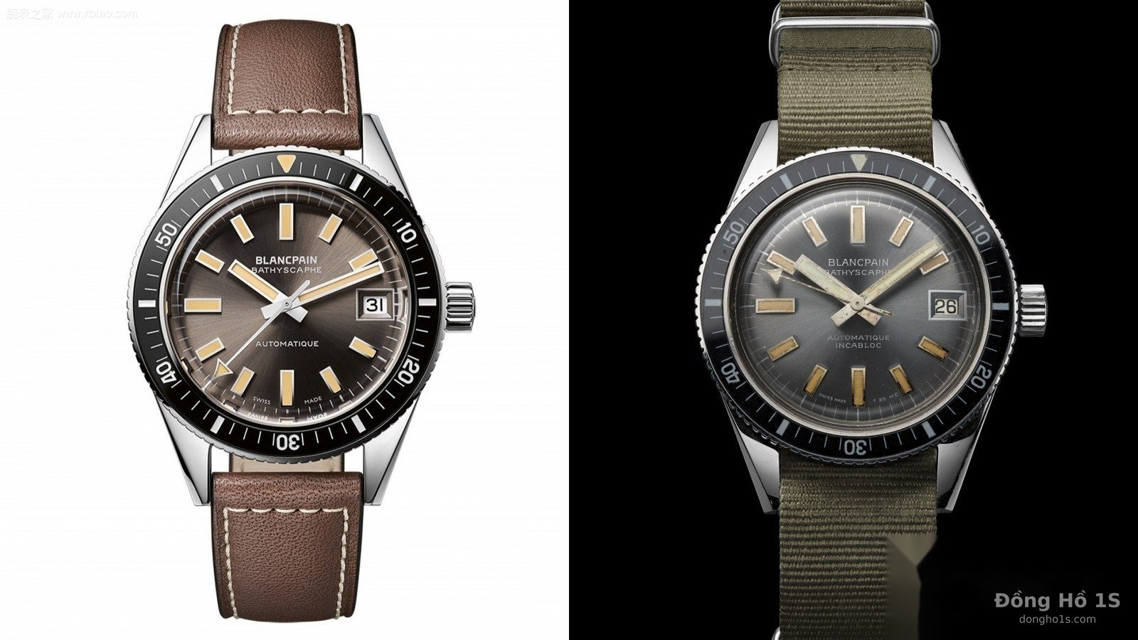 Bathyscaphe bản giới hạn (trái) và nguyên mẫu năm 1968 (phải)