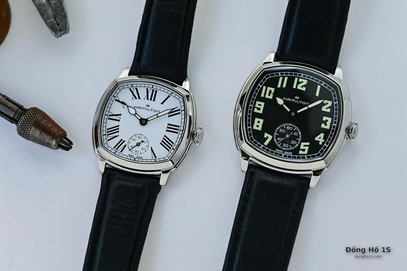 Hamilton American Classic dạng đệm với vỏ thép và vỏ phủ PVD vàng