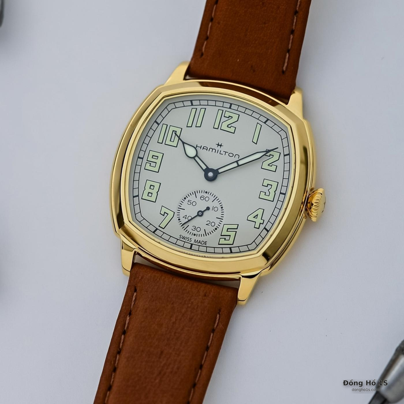 Mẫu Hamilton American Classic 30mm vỏ thép phủ PVD màu vàng