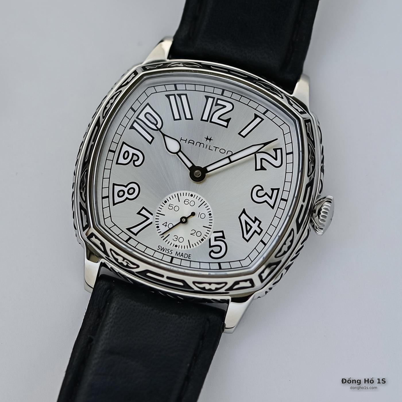 Đồng hồ Hamilton American Classic 34mm vỏ thép chạm khắc
