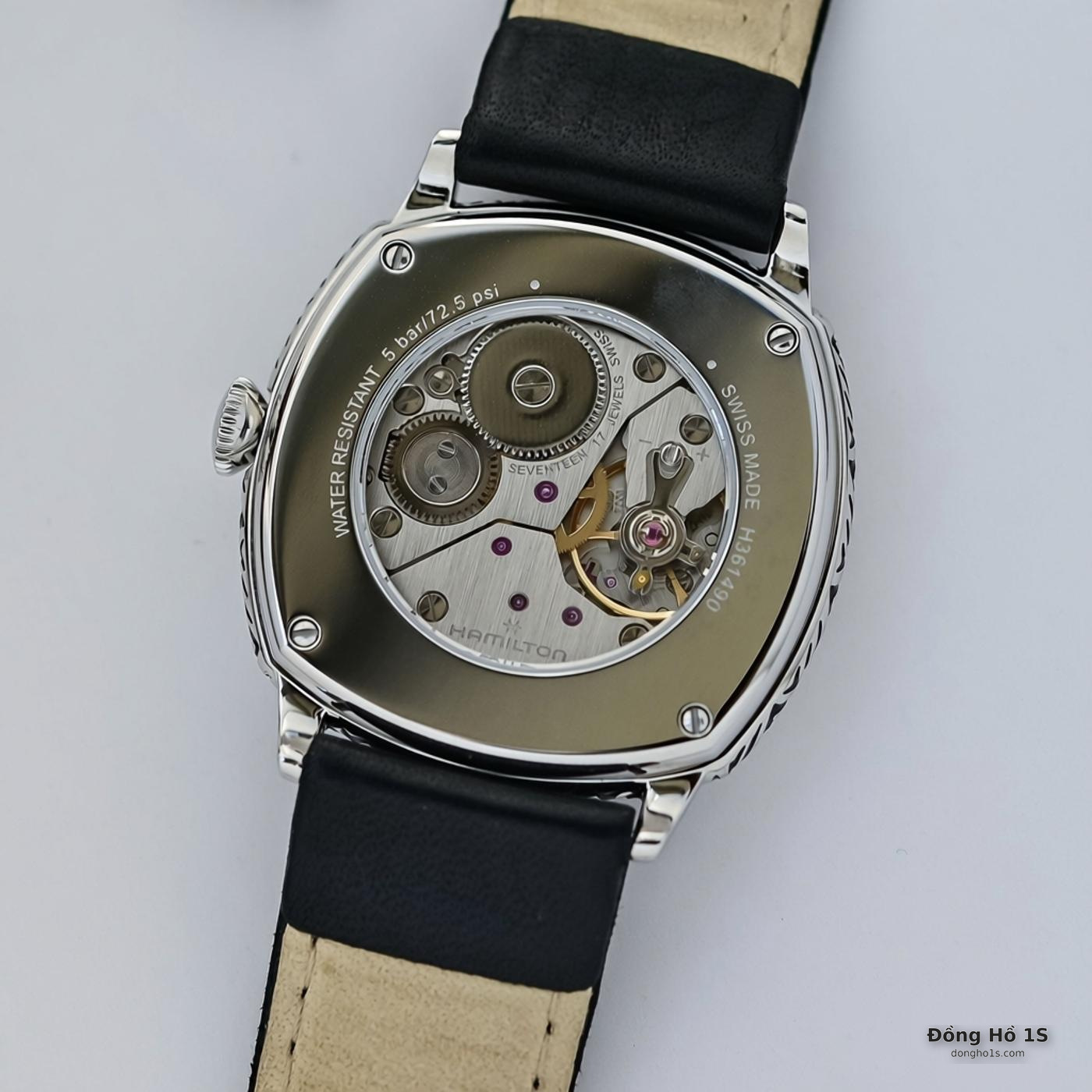 Đáy sau lộ bộ máy H-42 của Hamilton American Classic