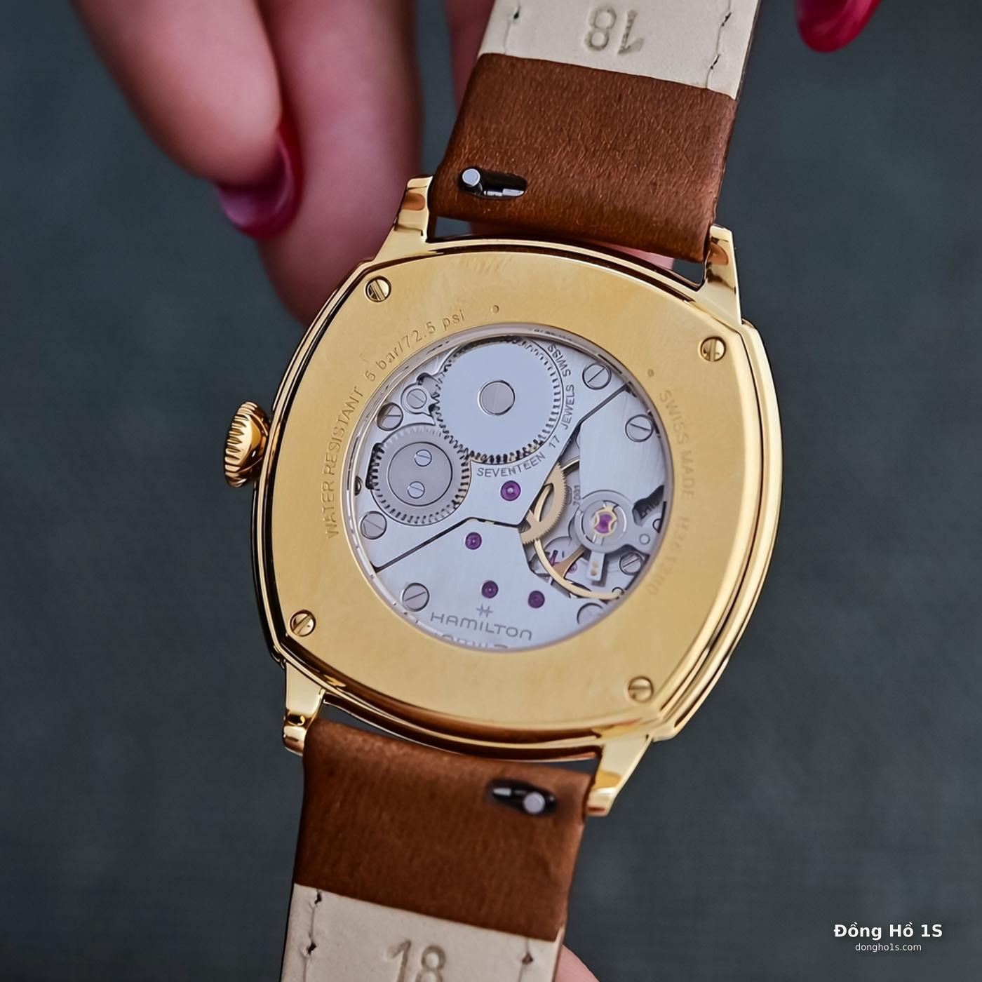 Bộ máy lên dây cót tay H-42 trên Hamilton American Classic
