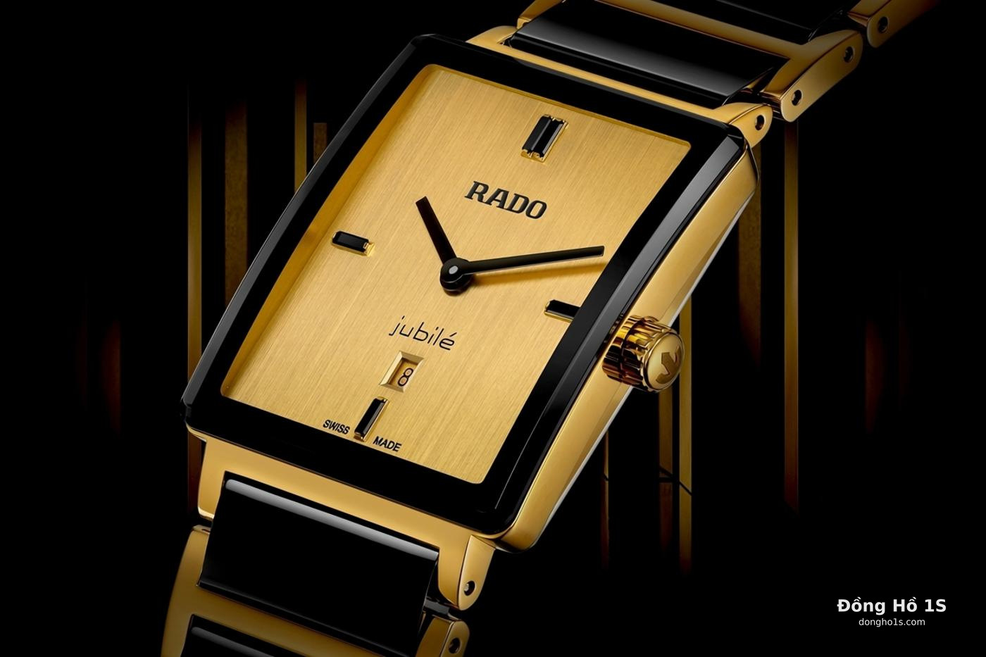 Mặt số vàng và 5 viên kim cương đen của Rado Integral Jubilé